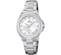 Festina Montre Femme Analogique Acier Inoxydable 316L Argenté - Quartz - Verre minéral Haute résistance - Étanche 5 ATM - Date F20700/1 - Mademoiselle