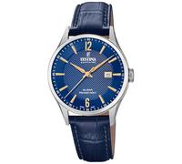 Festina Montre pour Homme F20007/3 Swiss Made Boîtier en Acier Inoxydable Gris Bracelet en Cuir Bleu