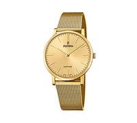 Festina Montre pour Homme F20022/2 Swiss Made Boîtier en Acier Inoxydable Doré Bracelet en Acier Inoxydable Doré