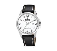 Festina Montre pour Homme F20025/1 Swiss Made Boîtier en Acier Inoxydable Gris Bracelet en Cuir Noir