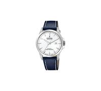 Festina Montre pour Homme F20025/2 Swiss Made Boîtier en Acier Inoxydable Gris Bracelet en Cuir Bleu