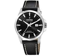 Festina Montre pour Homme F20025/4 Swiss Made Boîtier en Acier Inoxydable Gris Bracelet en Cuir Noir