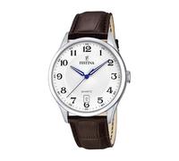 Festina Montre pour Homme F20426/1 Acero Clasico Boîtier en Acier Inoxydable Gris Bracelet en Cuir Marron