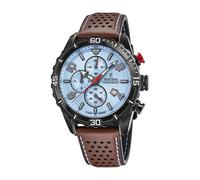 Festina Montre pour Homme F20519/1 Chrono Sport Boîtier en Acier Inoxydable Noir Bracelet en Cuir Marron