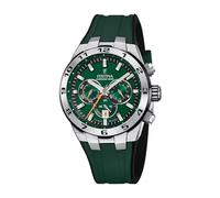 Festina Montre pour Homme F20671/2 Chrono Bike Boîtier en Acier Inoxydable Gris Bracelet en Caoutchouc Vert