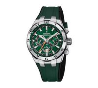 Festina Montre pour Homme F20671/2 Chrono Bike Boîtier en Acier Inoxydable Gris Bracelet en Caoutchouc Vert