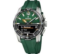 Festina Montre pour Homme F23000/2 Connected Boîtier en Titane Gris Bracelet en Caoutchouc Vert