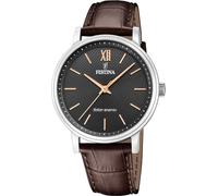 Montre FESTINA pour Homme F20660/6 Petite Boîtier en Acier Inoxydable Gris Bracelet en Cuir Marron