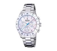 Festina Montre Unisexe Analogique Acier Inoxydable 316L Argenté - Quartz Chronographe - Verre minéral Haute résistance - Étanche 10 ATM F20693/1 - Ceramic