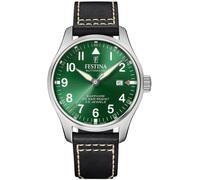 Festina Pilot Swiss Made Auto Watch Silver Green An Taille unique Male