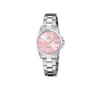 Festina Swiss Made Montre Femme Analogique Acier Inoxydable 316L Argenté - Mouvement Quartz - Verre Saphir Résistant - Étanche 10 ATM - Calendrier F20049/3 Classic Steel