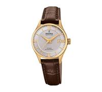 Festina Swiss Made Montre Femme Analogique Cuir Marron - Mouvement Quartz - Verre Saphir - Étanche 10 ATM - Élégante, Classique et Vintage - Calendrier F20011/2 - Classic Leather