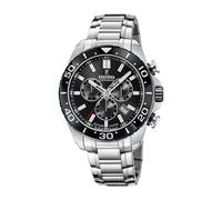 Festina Swiss Made Montre Homme Analogique Acier 316L Argenté - Quartz Chronographe Date - Verre Saphir Résistant - Étanche 10 ATM - F20042/4 Chrono