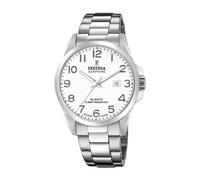 Festina Swiss Made Montre Homme Analogique Acier 316L Argenté - Quartz Date - Verre Saphir Résistant - Étanche 10 ATM - F20024/1 Classic Steel