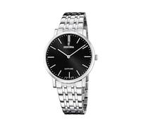 Festina Swiss Made Montre Homme Analogique Acier 316L Argenté - Quartz - Verre Saphir Résistant - Étanche 5 ATM Classique Élégante - F20045/4 Classic Steel