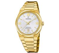 Festina Swiss Made Montre Homme Analogique Acier 316L Doré - Quartz Date - Verre Saphir Résistant - Étanche 10 ATM - F20057/1 Rive Collection