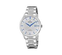 Festina Swiss Made Montre Homme Analogique - Acier Inoxydable 316L Argenté - Quartz - Calendrier - Verre Saphir Haute Résistance - Étanche 10 ATM - F20067/3 Classic Steel