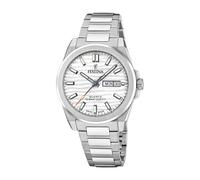 Festina Swiss Made Montre Homme Analogique - Acier Inoxydable 316L Argenté - Quartz - Calendrier - Verre Saphir Résistant - Étanche 10 ATM - F20073/1 Classic Steel