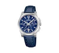 Festina Montre pour Homme F20060/2 Swiss Made Classics Boîtier en Acier Inoxydable Gris Bracelet en Cuir Bleu