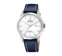 Festina Swiss Made Montre Homme Analogique Cuir Bleu - Quartz Date - Verre Saphir Résistant - Étanche 10 ATM Élégante - F20025/2 Classic Leather