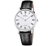 Festina Swiss Made Montre Homme Analogique Cuir Noir - Quartz - Verre Saphir Résistant - Étanche 5 ATM Élégante - F20012/2 Classic Leather