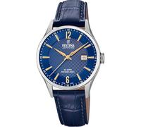 Festina Swiss Made Montre Homme Analogique en Cuir Bleu