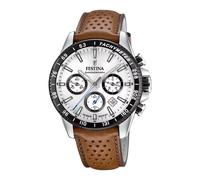 Festina Montre Homme Timeless Chronograph F20561/1 – Cuir marron, Quartz, Chronographe, 10 ATM