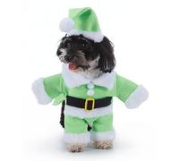 Festival Costume de Père Noël et bonnet Ensemble jeu de rôle pour animaux de compagnie Tenue de fête pour chien Bonnet de Noël Noël Chien Chat Accessoires photo Accessoires