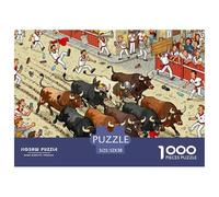 Festival Courant Taureau Espagnol Puzzle en Bois Imperméable DIY Puzzles De 1000 Pièces pour Adultes Cadeaux Impossible Jeux De Stimulants