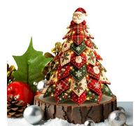 Festival des arbres Quilting Art Decor with Light DIY Quilted Christmas | Fabric Quilted Christmas Tree for Home Office Dormitory Tabletop Bookshelf Fireplace School Farmhouse