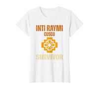 Festival des survivants du Machu Picchu du Soleil d'Inti Raymi Cusco T-Shirt Graphique avec Valeur, Femme, Blanc, L