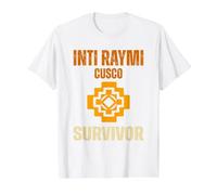 Festival des survivants du Machu Picchu du Soleil d'Inti Raymi Cusco T-Shirt Graphique avec Valeur, Homme, Blanc, L