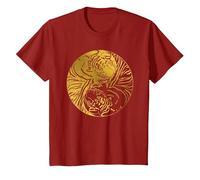 Festival du Nouvel an Chinois du Tigre Yin et Yang 2022 T-Shirt, Enfant, Canneberge, 4 Ans