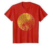 Festival du Nouvel an Chinois du Tigre Yin et Yang 2022 T-Shirt, Enfant, Rouge, 2 Ans