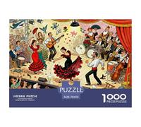 Festival Flamenco Espagnol en Désordre Puzzle en Bois Imperméable DIY Puzzles De 1000 Pièces pour Adultes Cadeaux Impossible De Décoration pour La Maison