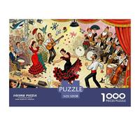 Festival Flamenco Espagnol en Désordre Puzzle en Bois Imperméable DIY Puzzles De 1000 Pièces pour Adultes Cadeaux Coloré Jeux De Stimulants