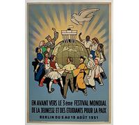 Festival Jeunesse Paix Berlin 1951 Affiche Poster Reproduction - Format 50X70 cm Papier Luxe 300 GR - Vente du fichier numérique HD Possible Nous Consulter