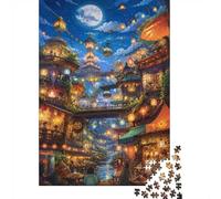 Festival Lanterne Lune Puzzle, 1000 Pièces pour Adultes Haute Qualité