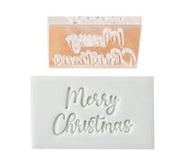 Festival Petit tampon fondant de Noël avec phrases anglaises Outil de cuisson facile à utiliser Moules à biscuits adaptés à la cuisson des gaufreurs de biscuits