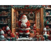 Festival Puzzle 5000 Pieces Adultes Le père Noël Puzzles Classiques Panorama Bois Difficile Impossible Geant Jigsaw Jeu éducatif Défi Jouet pour Enfants et Adulte dès 14 Ans Cadeau Homme Femme P-510