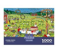 Festival Suédois Midsummer Puzzle en Bois Imperméable DIY Puzzles De 1000 Pièces pour Adultes Cadeaux Coloré Jeux Éducatifs