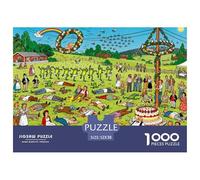 Festival Suédois Midsummer Puzzle en Bois Imperméable Puzzles De 1000 Pièces pour Adultes Cadeaux Coloré De Décoration pour La Maison