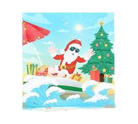 FestivaPop Up Carte de Noël Surf pour personnes âgées Collector et amateurs de dessin animé Thème Père Noël Noël Salutation de Noël Grand-père Bénédiction Fun Vacances