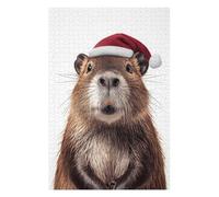 Festive Beaver Portrait Puzzles pour Adultes Jeux Relaxants Défi Difficile Cadeaux De Noël Et d'anniversaire 75x50cm/1000pcs