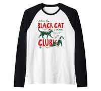 Festive Black Cat Mom Club Christmas Cat Lover Owner Xmas Manche Raglan