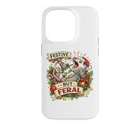Festive But Feral Opossum Christmas Funny Coque pour iPhone 14 Pro
