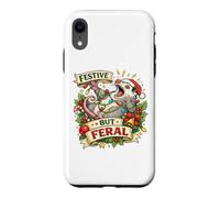 Festive But Feral Opossum Christmas Funny Coque pour iPhone XR