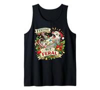Festive But Feral Opossum Christmas Funny Débardeur
