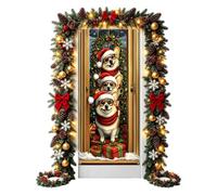 Festive Christmas Door Cover, Reusable Holiday Photo Backdrop | Reusable Fabric Backdrop Is Suitable For Indoor, Outdoor, Garage, Parties, Housewarming, And Photography Settings.