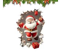 Festive Christmas Stickers, Santa Claus 3D Decoration, 18.1 Inch Self-Adhesive Design for Holiday Charm, Sturdy Vinyl Material, Home Wall Décor Feature, Living Room and Party Seasonal Display Accent